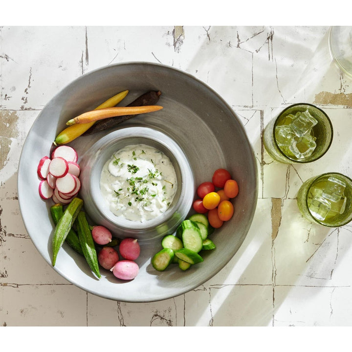 Marcus Cement Glaze Chip And Dip Bowl Stoneware