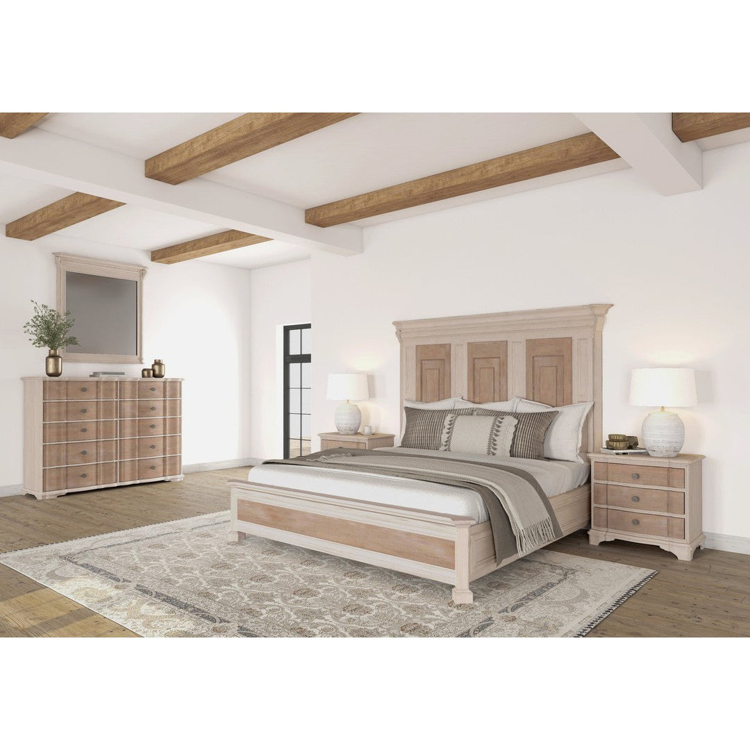 Alcove Cal-King Panel Bed - Brown, White