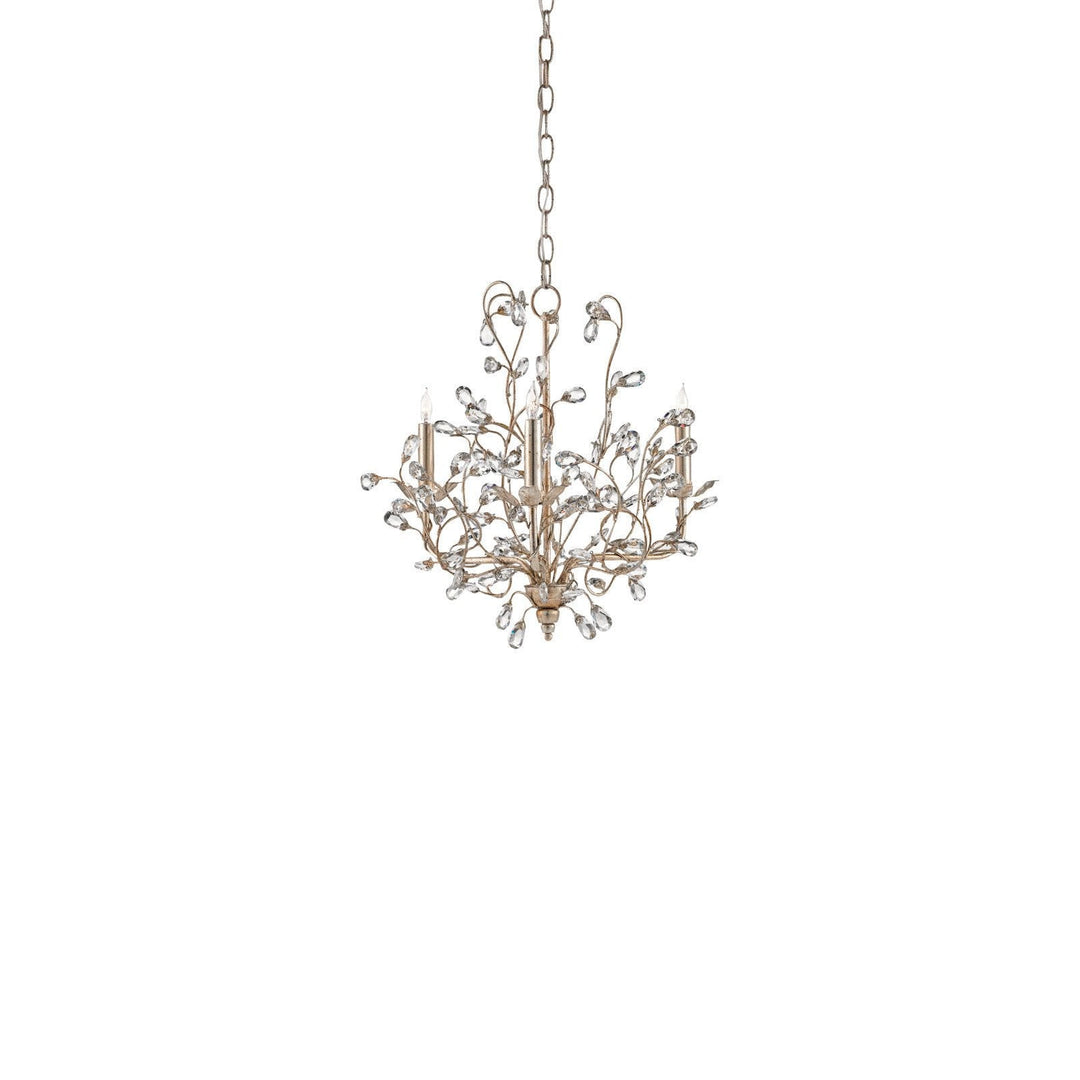 Crystal Bud Small Silver Chandelier