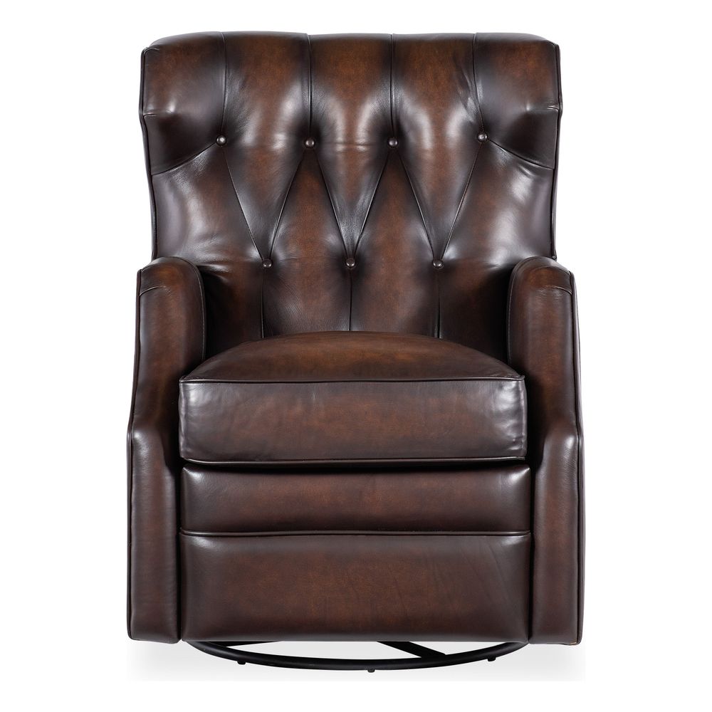 Lounge Chairs: Recliners Seraphine Power Swivel Glider Recliner - Dark Brown
