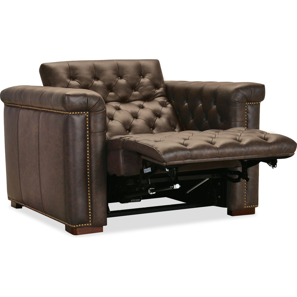 Lounge Chairs: Recliners Savion Deux Power Recliner with Power Headrest - Brown