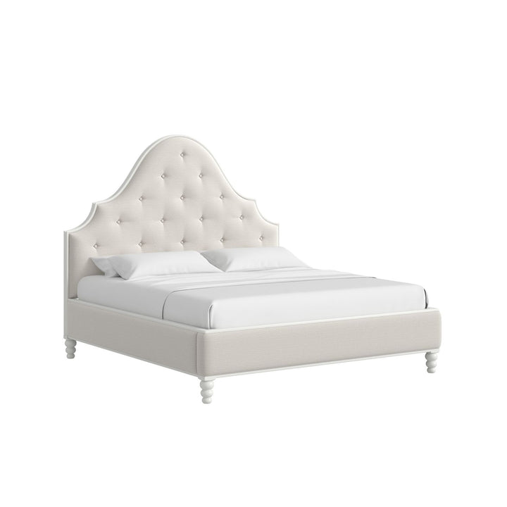 Haven Queen Upholstered Bed Warm White