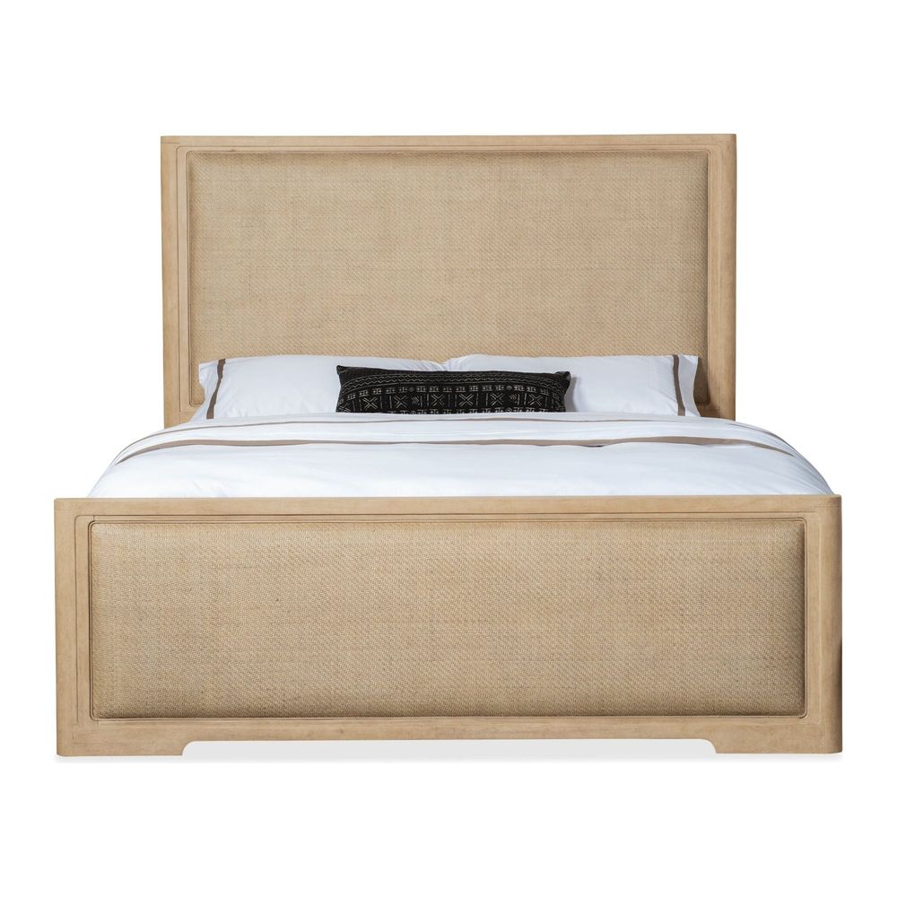 Beds Solace Queen Cane Panel Bed - Light Wood