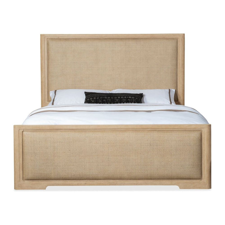 Beds Solace Queen Cane Panel Bed - Light Wood