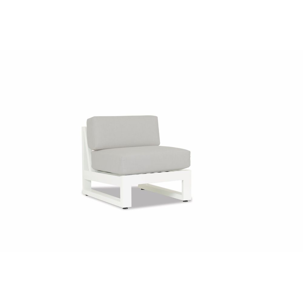 Outdoor Lounge Chairs Newport Armless Club Chair in Cast Silver, No Welt