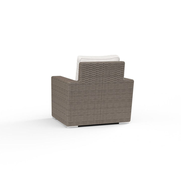 Outdoor Lounge Chairs Coronado Club Chair in Canvas Flax w/ Self Welt
