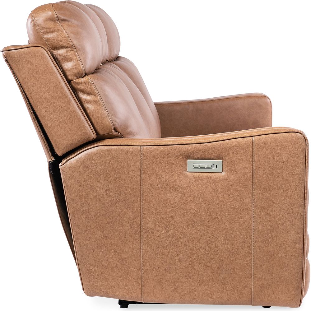 Twain Zero Gravity Power Sofa w/Power Headrest and Lumbar - Medium Brown