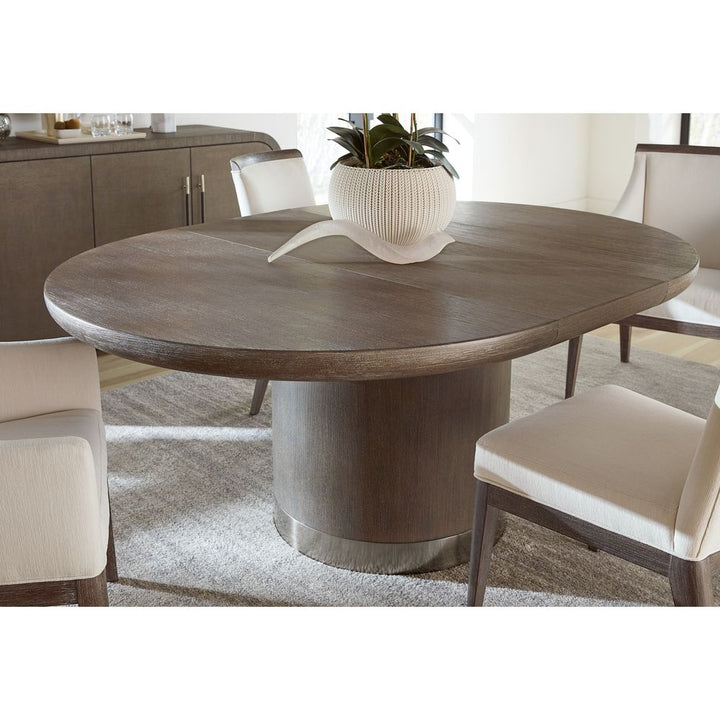 Dining Tables Pulse Round Dining Table with 1-18in Leaf - Dark Wood