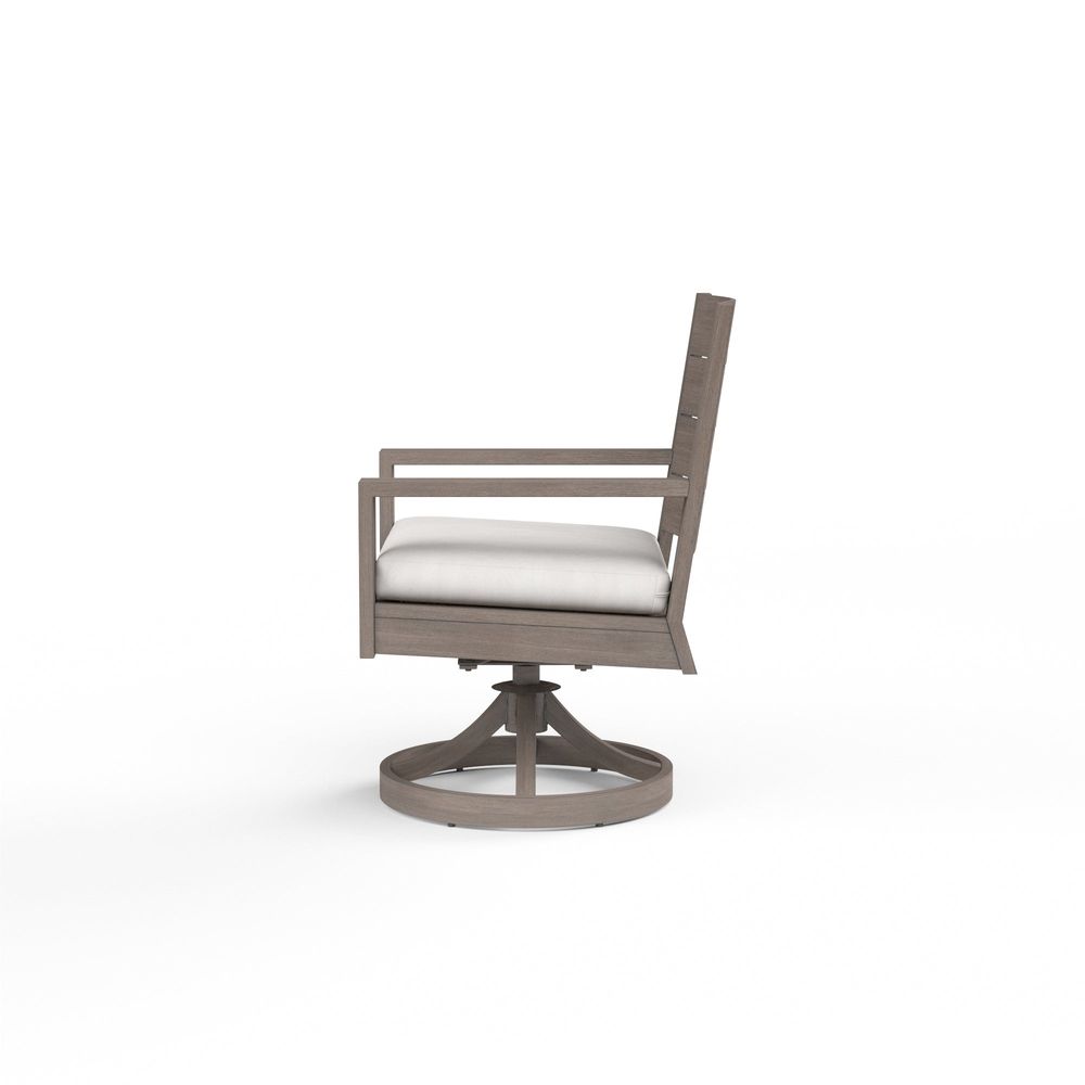 Outdoor Dining Chairs Laguna Swivel Dining Chair in Canvas Flax, No Welt