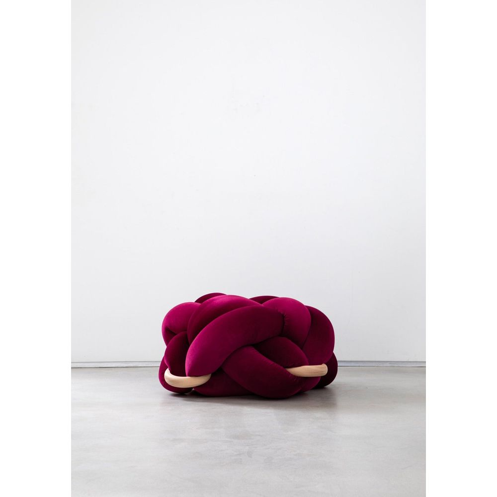 Stools & Ottomans Burgandy Knot Ottoman