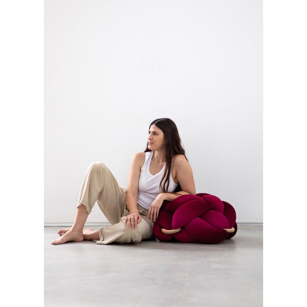 Stools & Ottomans Burgandy Knot Ottoman