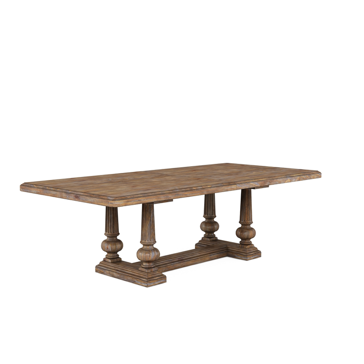 Architrave Trestle Dining Table - Brown