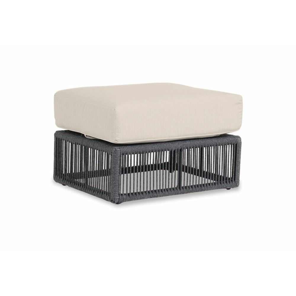 Outdoor Ottomans Milano Ottoman in Echo Ash w/ Self Welt