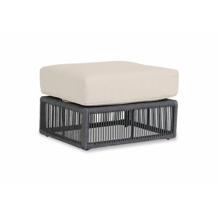 Outdoor Ottomans Milano Ottoman in Echo Ash w/ Self Welt