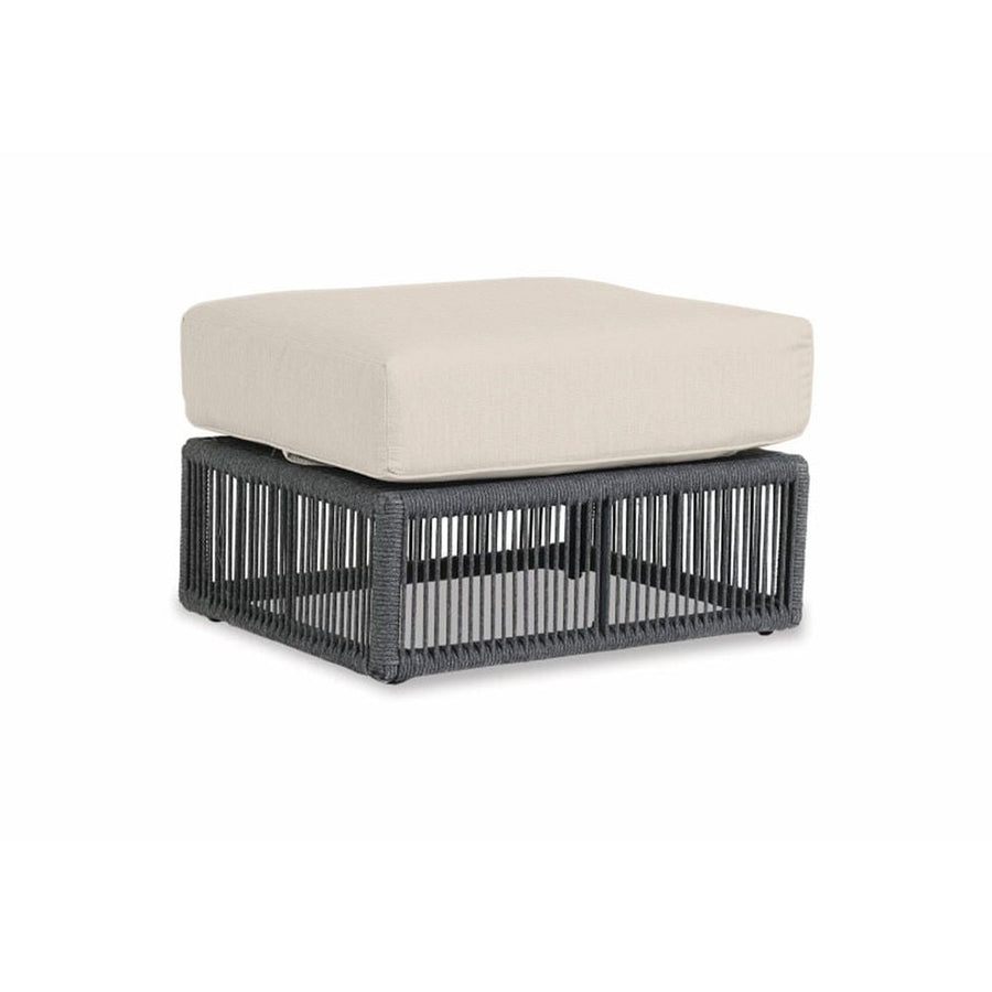 Outdoor Ottomans Milano Ottoman in Echo Ash w/ Self Welt
