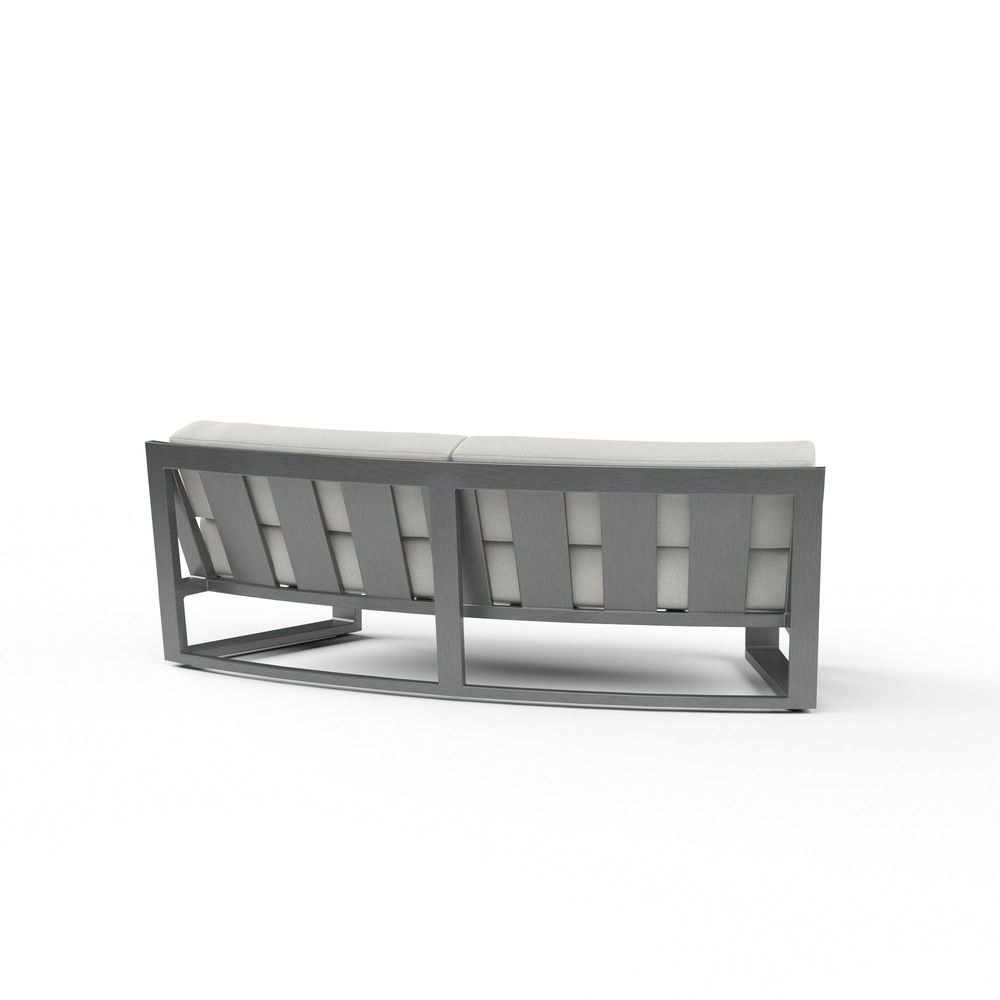 Outdoor Sofas and Sectionals Redondo Curved Sofa in Cast Silver, No Welt
