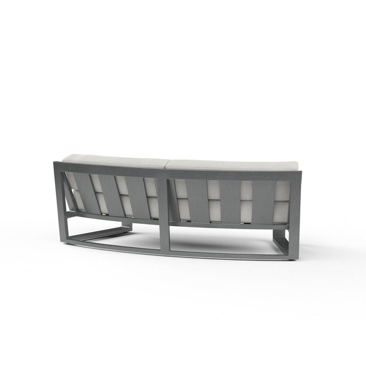 Outdoor Sofas and Sectionals Redondo Curved Sofa in Cast Silver, No Welt