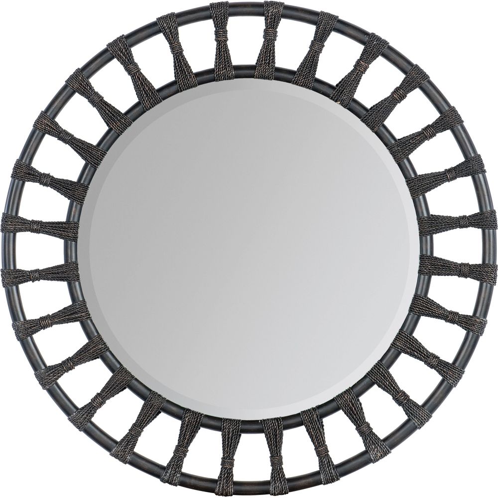 Wall Mirrors Retreat Pole Rattan Accent Mirror - Dark Wood