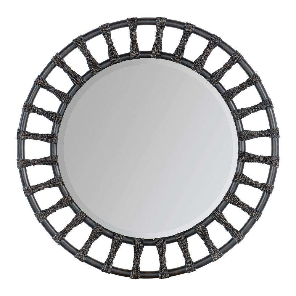 Wall Mirrors Solace Pole Rattan Accent Mirror - Dark Wood