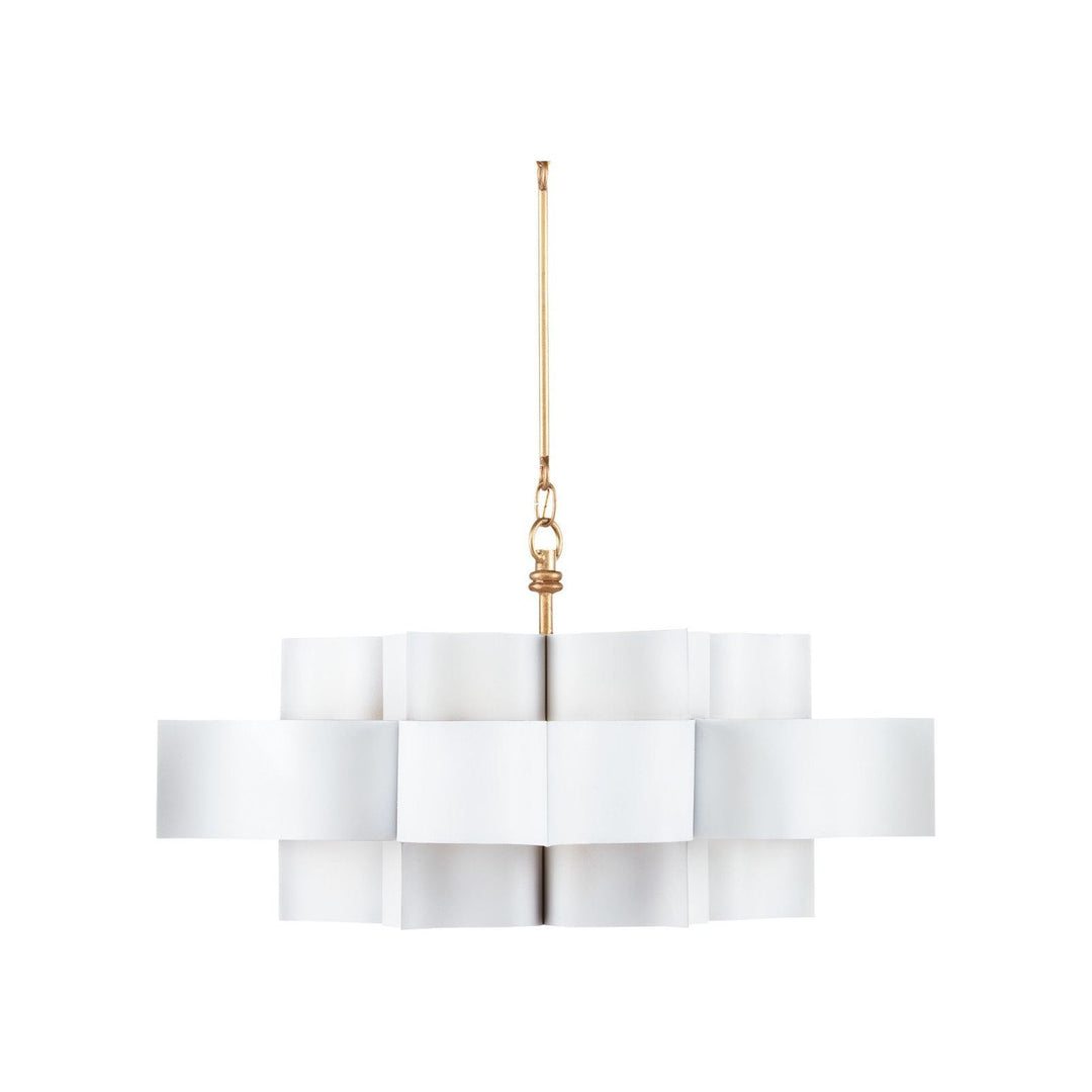 Grand Lotus Large White Chandelier