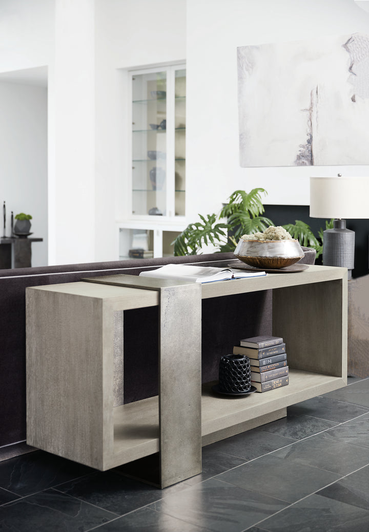 Linea Console Table in Cerused Greige Finish