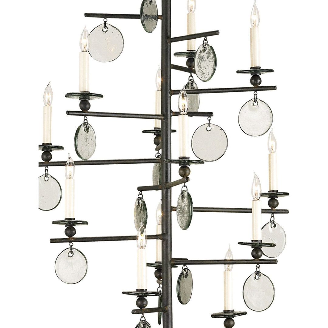 Sethos Large Black Recycled Glass Chandelier