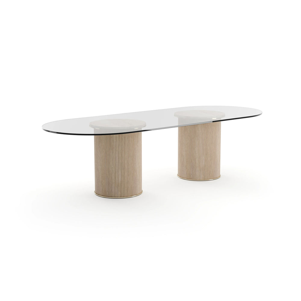 Rhythm Oval Glass Top Dining Table - image 2