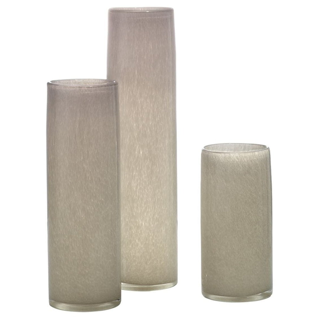 Gwendolyn Hand Blown Vases (Set of 3)-Jamie Young-JAMIEYO-7GWEN-VAGR-VasesWarm Grey Glass-7-France and Son