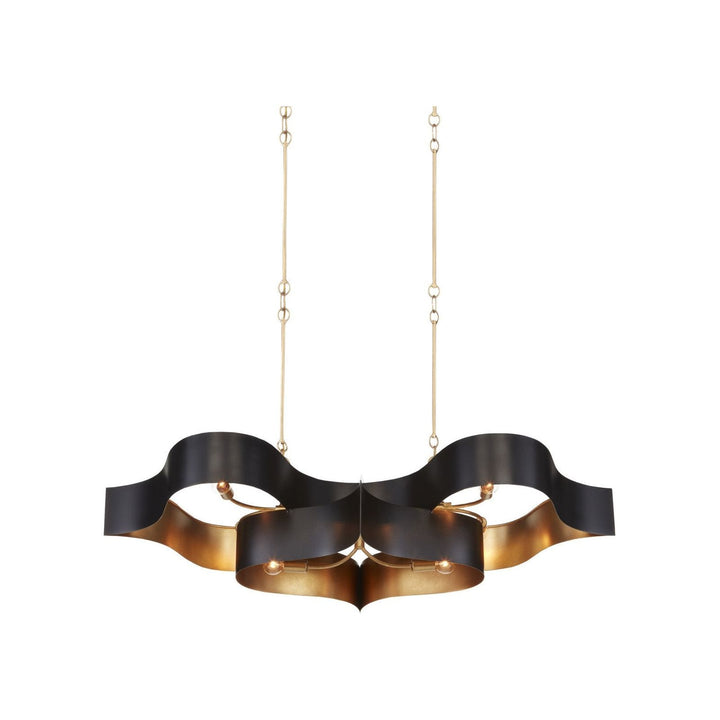 Grand Lotus Black Oval Chandelier