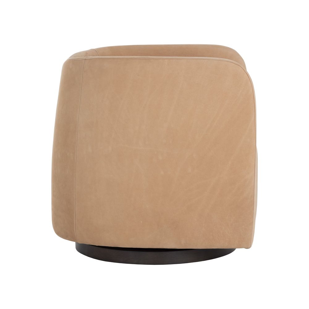 Lounge Chairs Emilie Swivel Lounge Chair - Nubuck Tan Leather