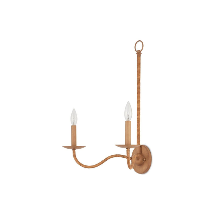 Saxon Double-Light Tan Wall Sconce