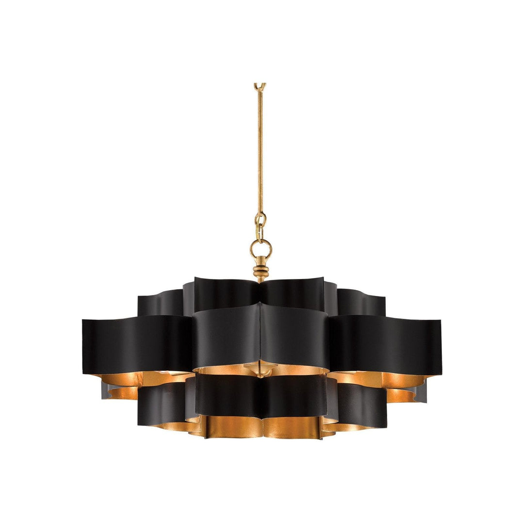 Grand Lotus Large Black Chandelier