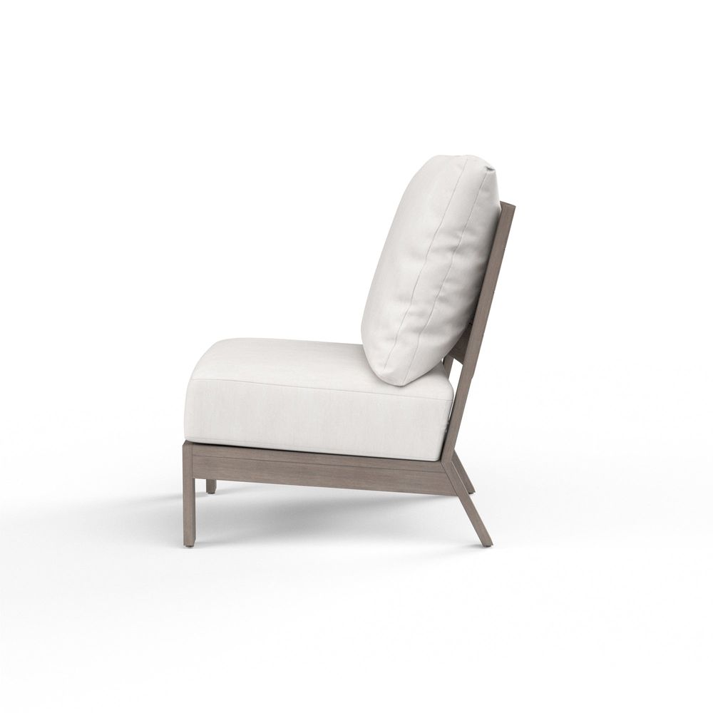 Outdoor Lounge Chairs Laguna Armless Club in Canvas Flax, No Welt