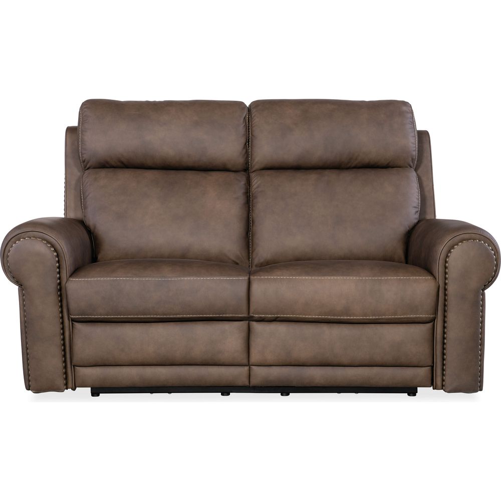 Sofas: Recliners Summit Power Loveseat with Power Headrest & Lumbar - Dark Brown