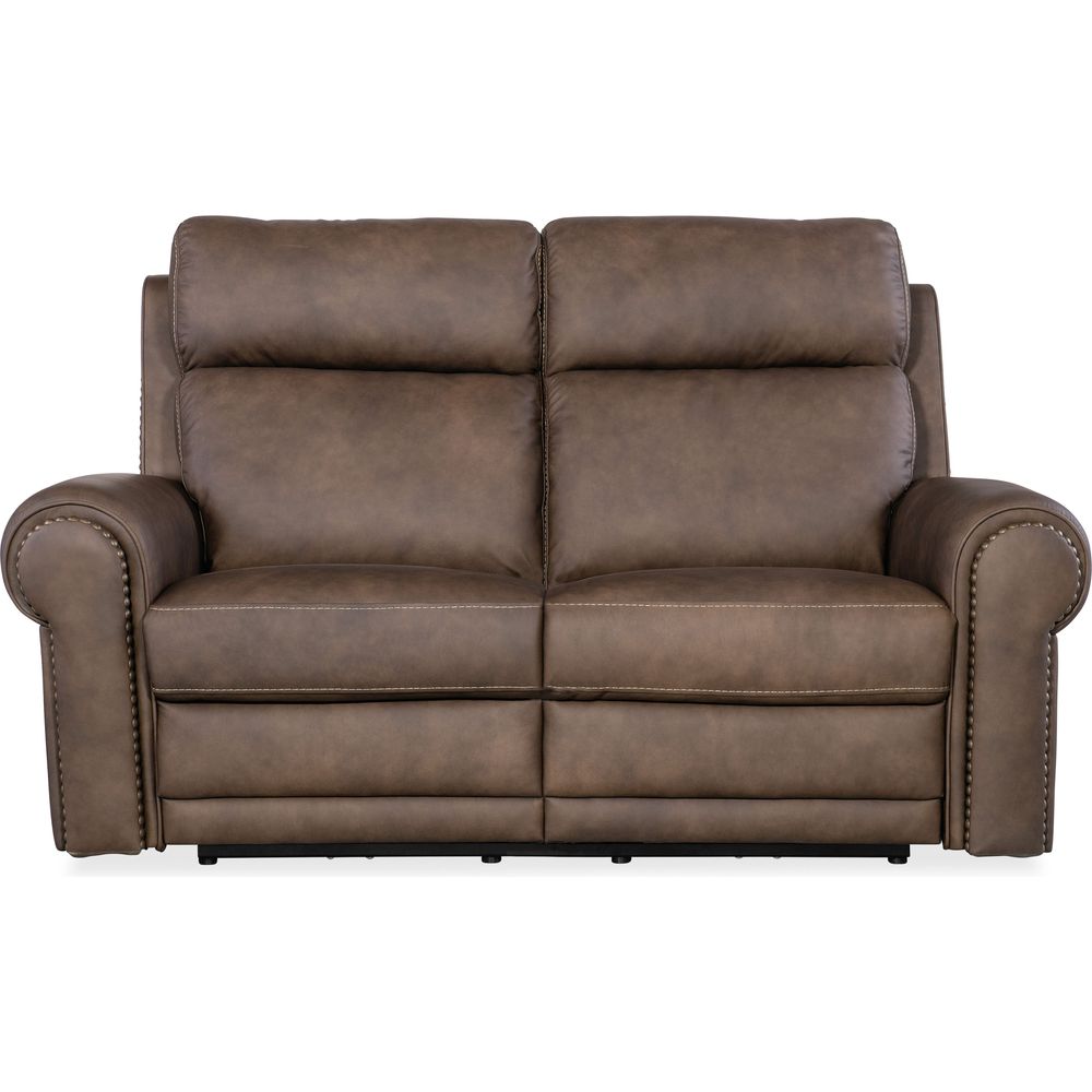 Sofas: Recliners Duncan Power Loveseat with Power Headrest & Lumbar - Dark Brown