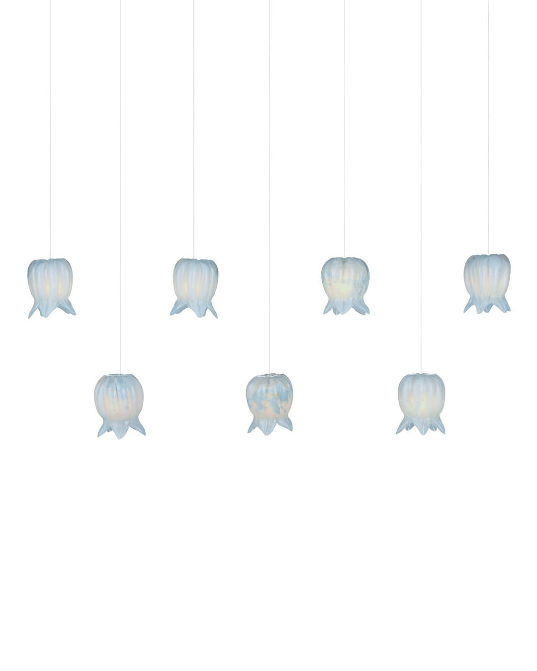 Pendants:Multi Polpo Blue 7-Light Linear Multi-Drop Pendant