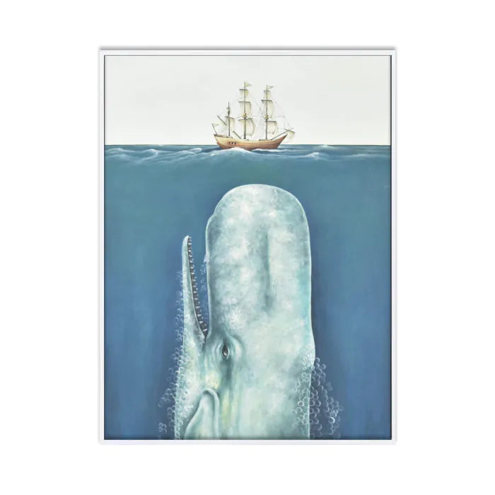Whale & Ship on Canvas-Bramble-BRAM-28085TRW-C860-Wall Art-1-France and Son