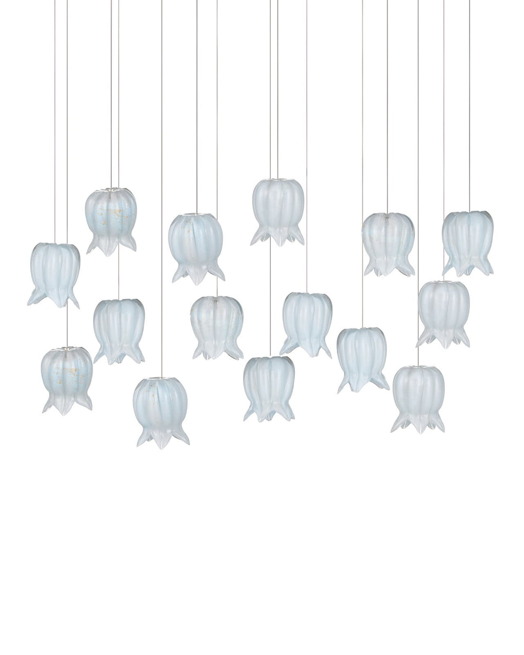 Pendants:Multi Polpo Blue 15-Light Linear Multi-Drop Pendant