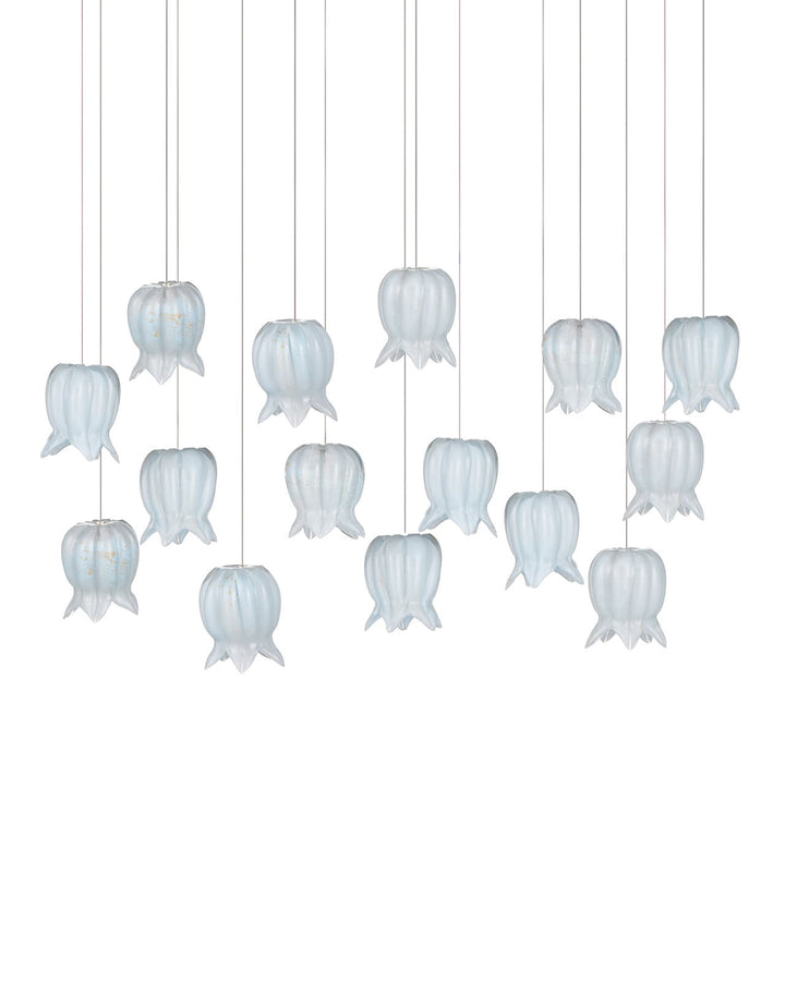 Pendants:Multi Polpo Blue 15-Light Linear Multi-Drop Pendant