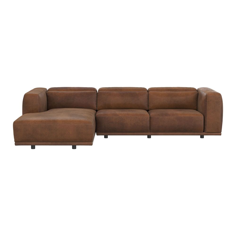 Beau Sofa with LAF Chaise - Lucia Tobacco Leather