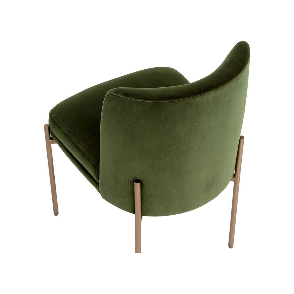 Richie Dining Chair - Antique Brass - Forest Green