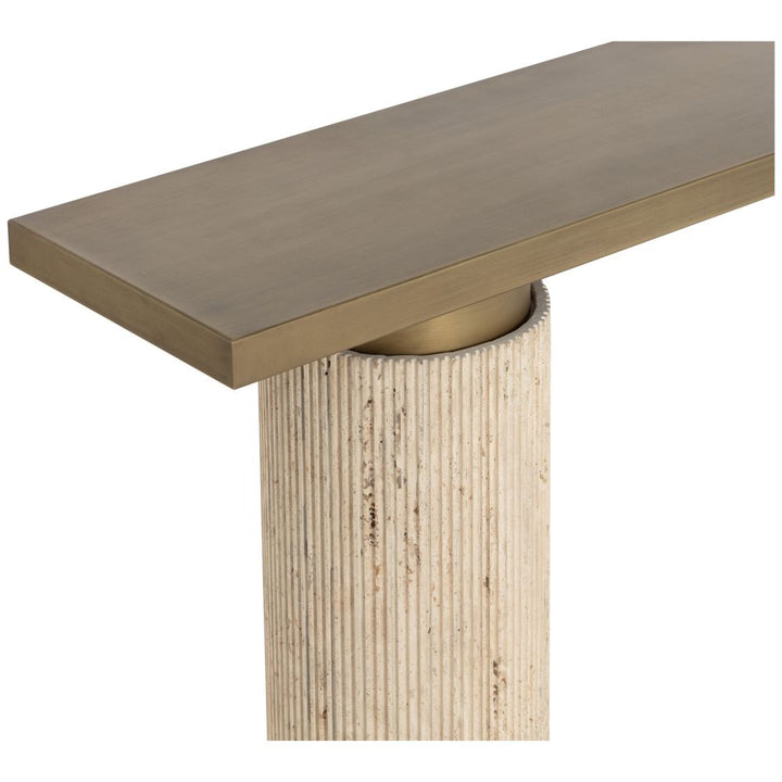 Ashva Travertine Console Table