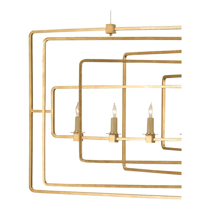 Metro Gold Rectangular Chandelier