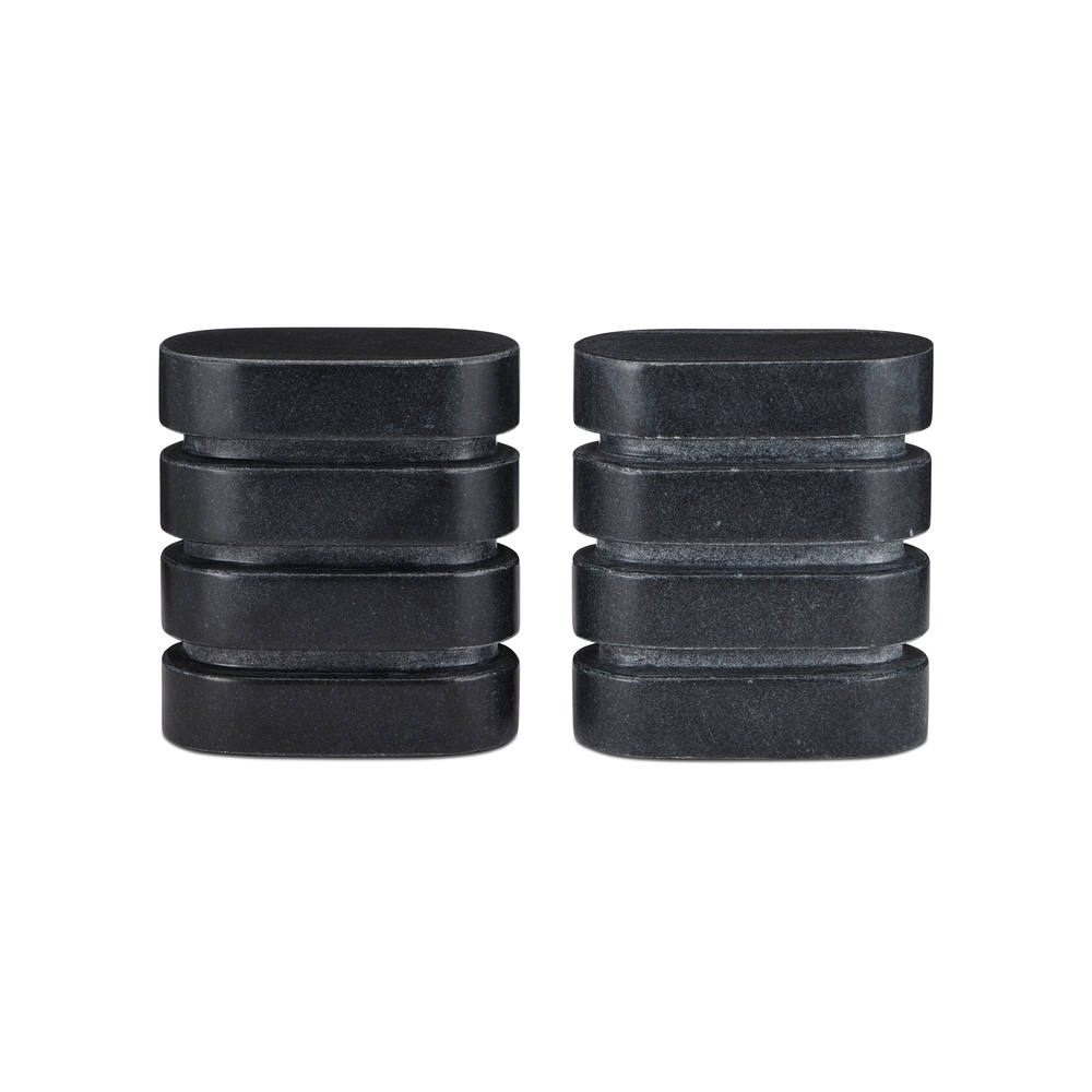 Decorative Objects Bheslana Marble Black Object Set of 2