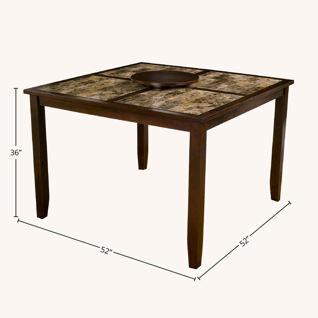 Capitola Faux Marble Large Pub Table, Espresso-Alpine Furniture-ALPINE-554-L-Dining Tables-4-France and Son