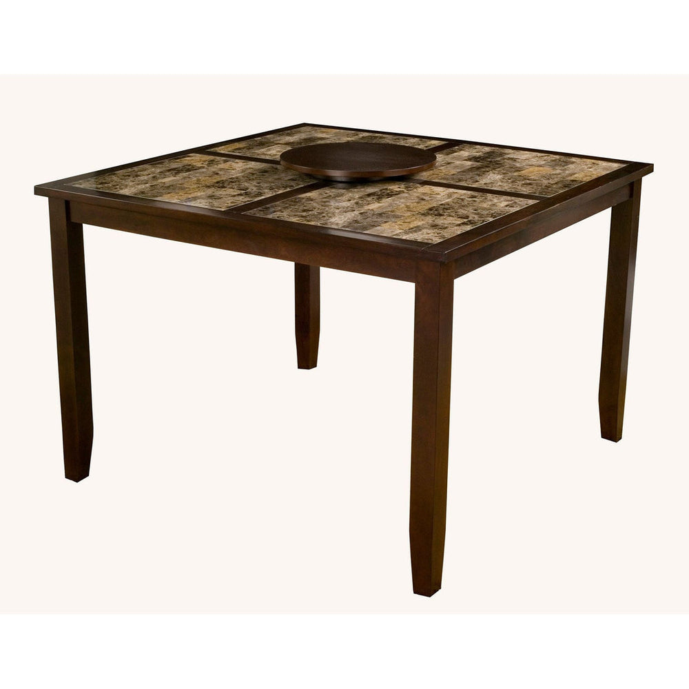 Capitola Faux Marble Large Pub Table, Espresso-Alpine Furniture-ALPINE-554-L-Dining Tables-2-France and Son