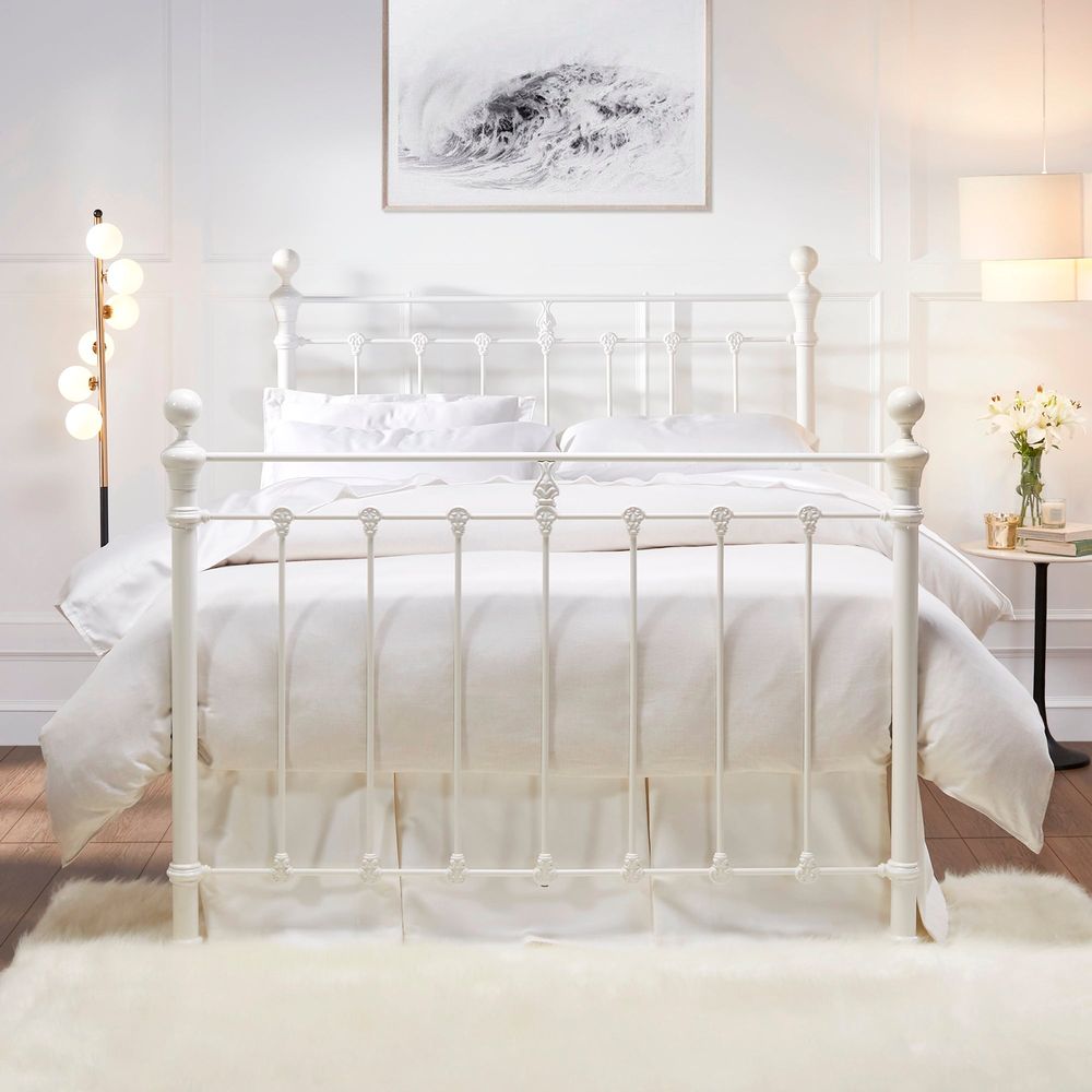 Beds Castile Metal Bed - Solo Satin White - Queen
