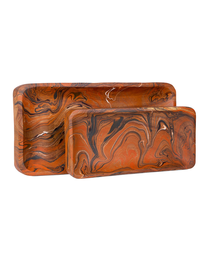 Divine Orange Tray Set of 2