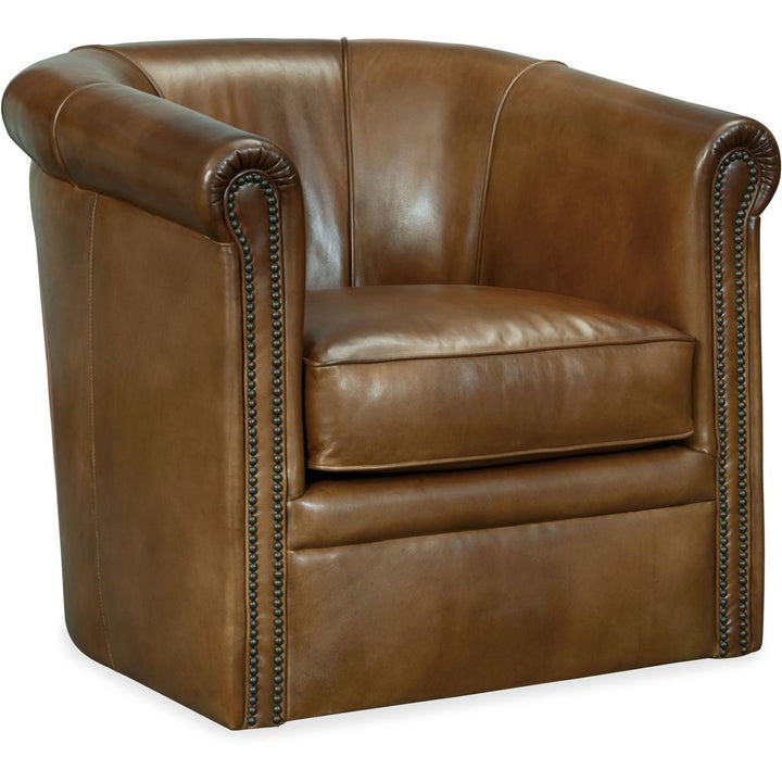 Lounge Chairs Axton Swivel Leather Club Chair