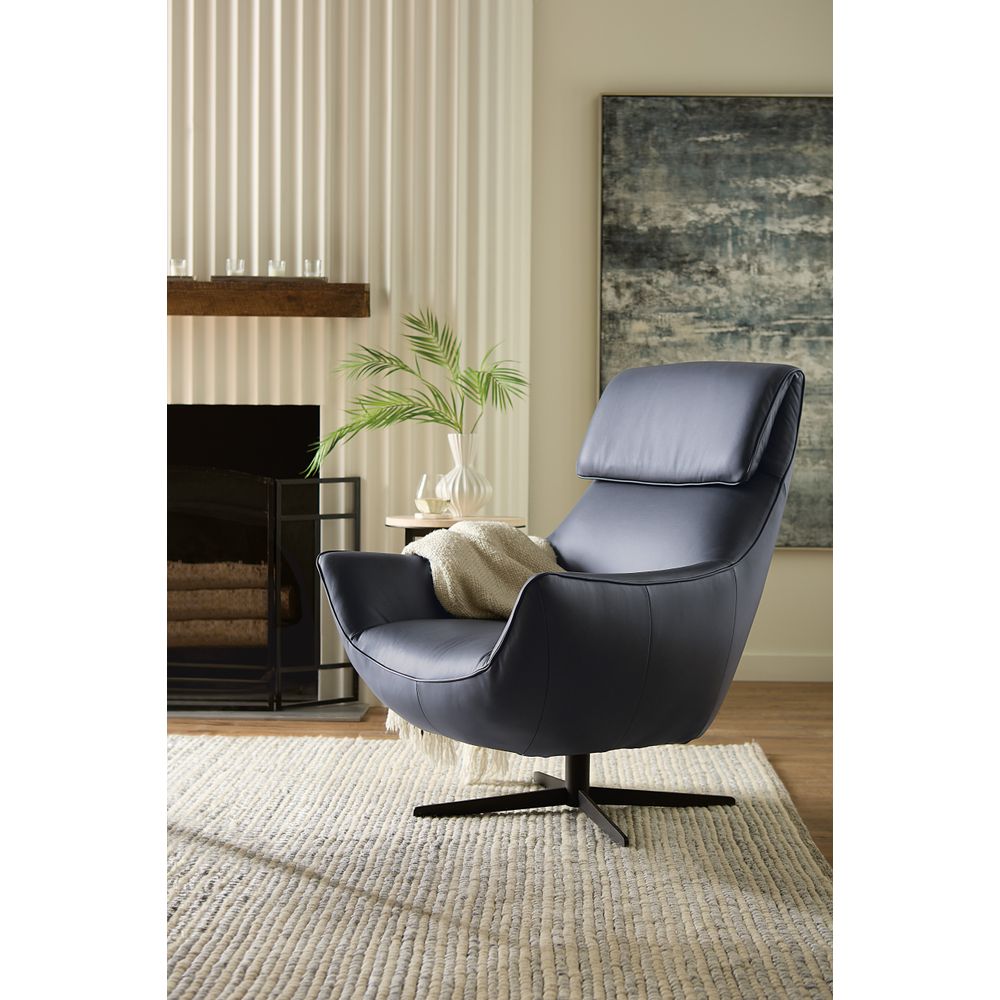 Hughes Swivel Chair - Blue